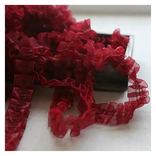 Spitzenborte zum Nähen, gerüschter plissierter Spitzenbesatz, 40 Meter Organza-Rüschen, plissiertes Netzband (Zaored) von QWFVHJ