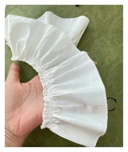 Spitzenborte zum Nähen, gerüschter plissierter Spitzenbesatz, Baumwoll-Falten-Rüschen, 3D-Stoff, Schleifenband zum Nähen, Dekoration (gebrochenes Weiß) von QWFVHJ