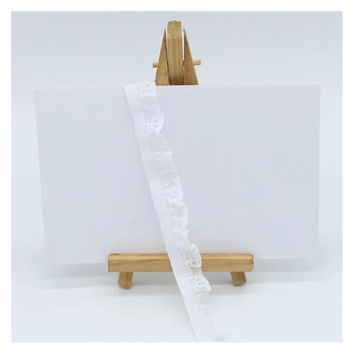 Spitzenborte zum Nähen, gerüschter plissierter Spitzenbesatz, exquisites Jacquard-Rüschen-Stretchband, DIY-Dekoration (weiß) von QWFVHJ