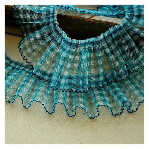 Spitzenborte zum Nähen, gerüschter plissierter Spitzenbesatz, handgefertigt, DIY-Rock, Kleid, Handwerk, Nähzubehör (grün) von QWFVHJ