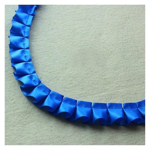 Spitzenborte zum Nähen, gerüschter plissierter Spitzenborte, 2,5 cm breites Band, gefaltetes Gurtband, DIY-Zubehör (Saphirblau) von QWFVHJ