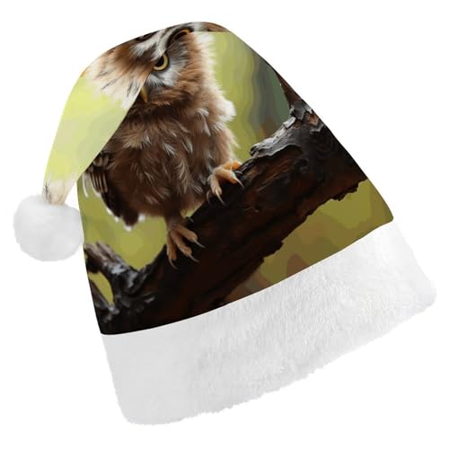 QWHJK Rote Weihnachtsmütze für Erwachsene, echte süße Baby-Eulen-Druck, lustige Weihnachtsmütze, dekorative Weihnachtsmütze, Festival-Erwachsene QWHJK Rote Weihnachtsmütze für Erwachsene, echte süße Baby-Eulen-Druck, lustige Weihnachtsmütze, dekorative Weihnachtsmütze, Festival-Erwachsene von QWHJK