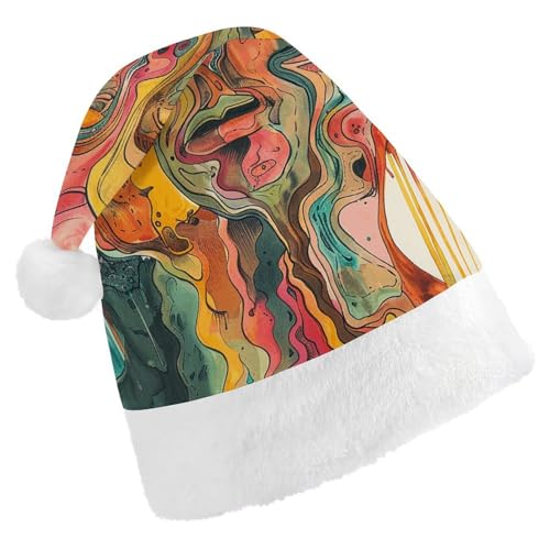 QWJKM Abstrakte Weihnachtsmannmütze, weich, bequem, für Weihnachten, lustige, festliche Weihnachtsmütze für Erwachsene QWJKM Abstrakte Weihnachtsmannmütze, weich, bequem, für Weihnachten, lustige, festliche Weihnachtsmütze für Erwachsene von QWJKM