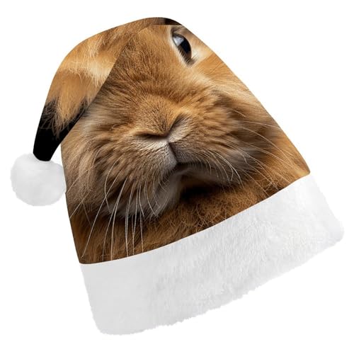 QWJKM Brauner Zwergkaninchen-Weihnachtsmannmütze, weich, bequem, Urlaubsmütze für Weihnachten, lustige, festliche Weihnachtsmütze für Erwachsene QWJKM Brauner Zwergkaninchen-Weihnachtsmannmütze, weich, bequem, Urlaubsmütze für Weihnachten, lustige, festliche Weihnachtsmütze für Erwachsene von QWJKM