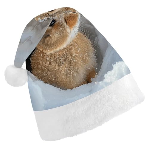 QWJKM Hellbraune Hasen-Weihnachtsmannmütze, weich, bequem, für Weihnachten, lustige, festliche Weihnachtsmütze für Erwachsene QWJKM Hellbraune Hasen-Weihnachtsmannmütze, weich, bequem, für Weihnachten, lustige, festliche Weihnachtsmütze für Erwachsene von QWJKM