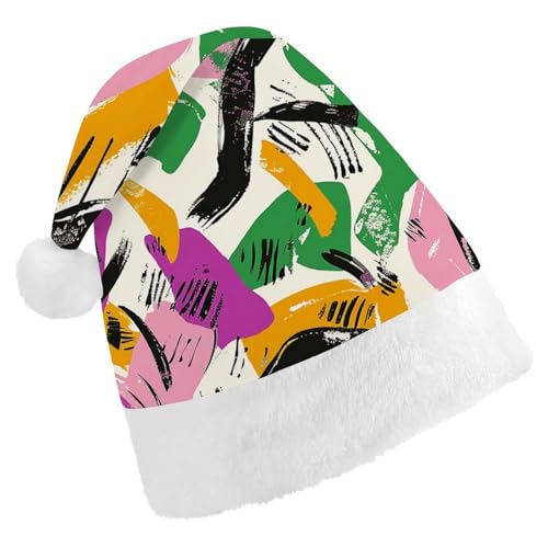 QWJKM Interessante Weihnachtsmannmütze mit abstrakten Linien, weich, bequem, für Weihnachten, lustige, festliche Weihnachtsmütze für Erwachsene QWJKM Interessante Weihnachtsmannmütze mit abstrakten Linien, weich, bequem, für Weihnachten, lustige, festliche Weihnachtsmütze für Erwachsene von QWJKM