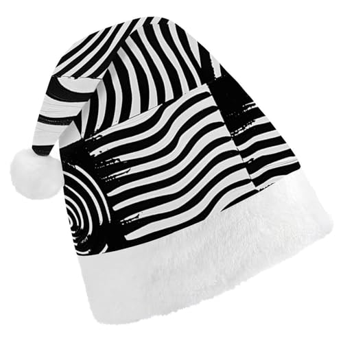 QWJKM Op Art Weihnachtsmütze mit Quadraten, weich, bequem, für Weihnachten, lustig, festliche Weihnachtsmütze für Erwachsene QWJKM Op Art Weihnachtsmütze mit Quadraten, weich, bequem, für Weihnachten, lustig, festliche Weihnachtsmütze für Erwachsene von QWJKM
