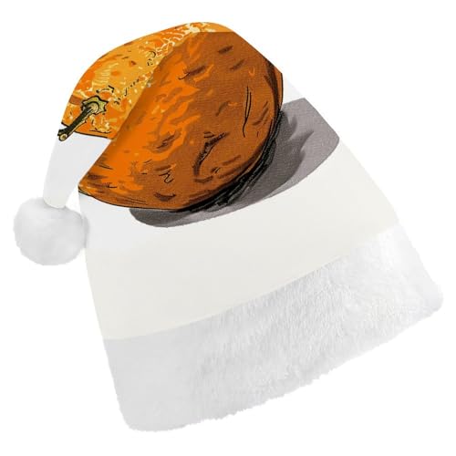 QWJKM Orangefarbene handgezeichnete Weihnachtsmannmütze, weich, bequem, Urlaubsmütze für Weihnachten, lustige, festliche Weihnachtsmütze für Erwachsene QWJKM Orangefarbene handgezeichnete Weihnachtsmannmütze, weich, bequem, Urlaubsmütze für Weihnachten, lustige, festliche Weihnachtsmütze für Erwachsene von QWJKM