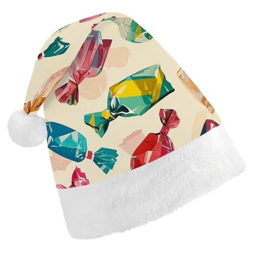 QWJKM Süßigkeiten-Weihnachtsmannmütze, weich, bequem, für Weihnachten, lustig, festlich, Weihnachtsmütze für Erwachsene QWJKM Süßigkeiten-Weihnachtsmannmütze, weich, bequem, für Weihnachten, lustig, festlich, Weihnachtsmütze für Erwachsene von QWJKM