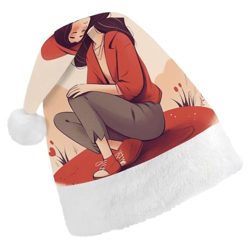 QWJKM Weihnachtsmütze für Frauen, die auf dem Boden sitzen, weich, bequem, für Weihnachten, lustige, festliche Weihnachtsmütze für Erwachsene QWJKM Weihnachtsmütze für Frauen, die auf dem Boden sitzen, weich, bequem, für Weihnachten, lustige, festliche Weihnachtsmütze für Erwachsene von QWJKM