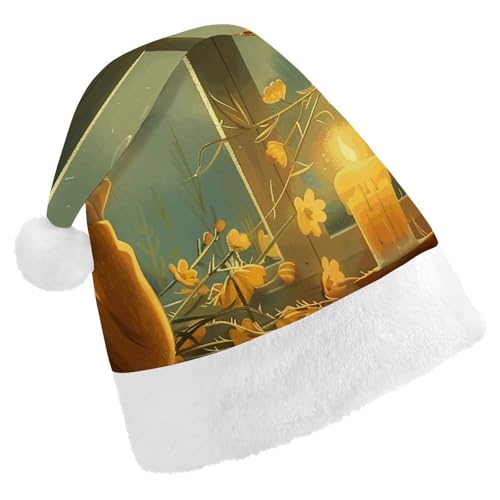 QWJKM Weihnachtsmütze für Frauen und Kerzen, weich, bequem, für Weihnachten, lustig, festlich, Weihnachtsmütze für Erwachsene QWJKM Weihnachtsmütze für Frauen und Kerzen, weich, bequem, für Weihnachten, lustig, festlich, Weihnachtsmütze für Erwachsene von QWJKM