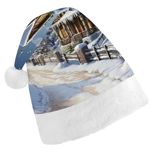 QWJKM Weihnachtsmütze für den Winter, fröhliche Szene, weich, bequem, Urlaubsmütze für Weihnachten, lustige, festliche Weihnachtsmütze für Erwachsene QWJKM Weihnachtsmütze für den Winter, fröhliche Szene, weich, bequem, Urlaubsmütze für Weihnachten, lustige, festliche Weihnachtsmütze für Erwachsene von QWJKM