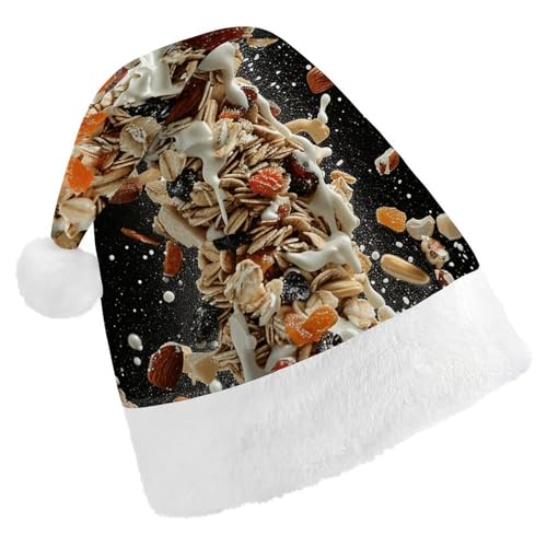 QWJKM Weihnachtsmütze in Haferflockenform, weich, bequem, für Weihnachten, lustig, festlich, Weihnachtsmütze für Erwachsene QWJKM Weihnachtsmütze in Haferflockenform, weich, bequem, für Weihnachten, lustig, festlich, Weihnachtsmütze für Erwachsene von QWJKM