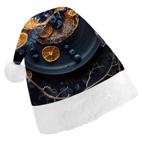 QWJKM Weihnachtsmütze mit Blaubeeren und Orangen, weich, bequem, für Weihnachten, lustige, festliche Weihnachtsmütze für Erwachsene QWJKM Weihnachtsmütze mit Blaubeeren und Orangen, weich, bequem, für Weihnachten, lustige, festliche Weihnachtsmütze für Erwachsene von QWJKM