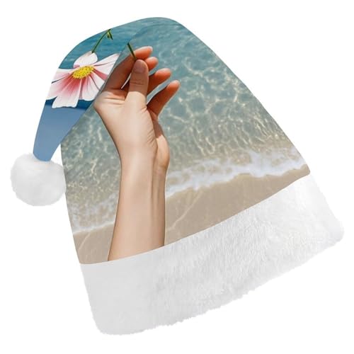 QWJKM Weihnachtsmütze mit Blume, weich, bequem, für Weihnachten, lustig, festlich, Weihnachtsmütze für Erwachsene QWJKM Weihnachtsmütze mit Blume, weich, bequem, für Weihnachten, lustig, festlich, Weihnachtsmütze für Erwachsene von QWJKM