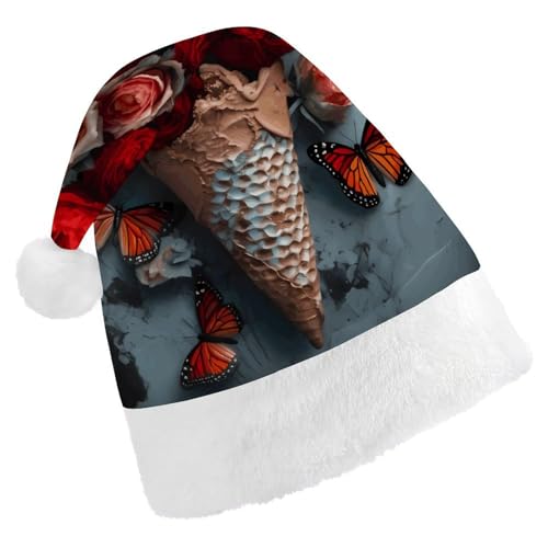 QWJKM Weihnachtsmütze mit Blumen in Eiscreme, weich, bequem, für Weihnachten, lustige, festliche Weihnachtsmütze für Erwachsene QWJKM Weihnachtsmütze mit Blumen in Eiscreme, weich, bequem, für Weihnachten, lustige, festliche Weihnachtsmütze für Erwachsene von QWJKM