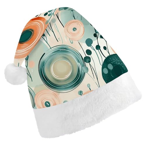 QWJKM Weihnachtsmütze mit Kreisen und Blumen, weich, bequem, für Weihnachten, lustig, festliche Weihnachtsmütze für Erwachsene QWJKM Weihnachtsmütze mit Kreisen und Blumen, weich, bequem, für Weihnachten, lustig, festliche Weihnachtsmütze für Erwachsene von QWJKM