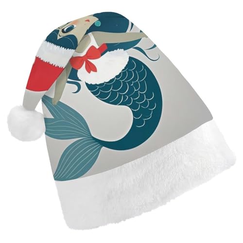 QWJKM Weihnachtsmütze mit Meerjungfrauen-Motiv, weich, bequem, für Weihnachten, lustig, festlich, Weihnachtsmütze für Erwachsene QWJKM Weihnachtsmütze mit Meerjungfrauen-Motiv, weich, bequem, für Weihnachten, lustig, festlich, Weihnachtsmütze für Erwachsene von QWJKM