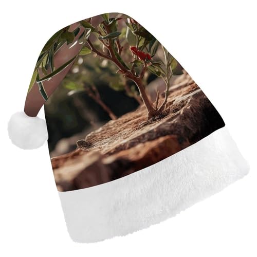 QWJKM Weihnachtsmütze mit Pflanzen unter roten Ziegelsteinen, weich, bequem, für Weihnachten, lustige, festliche Weihnachtsmütze für Erwachsene QWJKM Weihnachtsmütze mit Pflanzen unter roten Ziegelsteinen, weich, bequem, für Weihnachten, lustige, festliche Weihnachtsmütze für Erwachsene von QWJKM