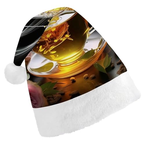 QWJKM Weihnachtsmütze mit Tasse Tee, weich, bequem, für Weihnachten, lustig, festlich, Weihnachtsmütze für Erwachsene QWJKM Weihnachtsmütze mit Tasse Tee, weich, bequem, für Weihnachten, lustig, festlich, Weihnachtsmütze für Erwachsene von QWJKM