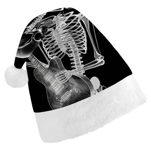 QWJKM Weihnachtsmütze mit Totenkopf-Skelett, spielende Gitarre, weich, bequem, Urlaubsmütze für Weihnachten, lustige, festliche Weihnachtsmütze für Erwachsene QWJKM Weihnachtsmütze mit Totenkopf-Skelett, spielende Gitarre, weich, bequem, Urlaubsmütze für Weihnachten, lustige, festliche Weihnachtsmütze für Erwachsene von QWJKM