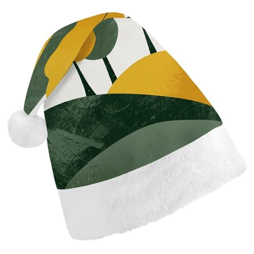 QWJKM Weihnachtsmütze mit grünen und gelben Bäumen, weich, bequem, Weihnachtsmütze für Erwachsene, lustige, festliche Weihnachtsmütze QWJKM Weihnachtsmütze mit grünen und gelben Bäumen, weich, bequem, Weihnachtsmütze für Erwachsene, lustige, festliche Weihnachtsmütze von QWJKM