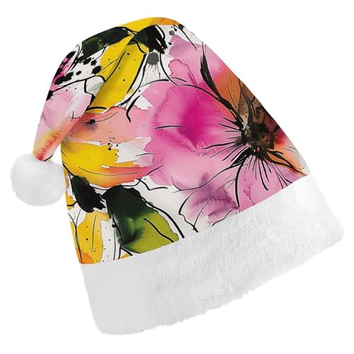 QWJKM Weihnachtsmütze mit hellem Blumendruck, weich, bequem, für Weihnachten, lustige, festliche Weihnachtsmütze für Erwachsene QWJKM Weihnachtsmütze mit hellem Blumendruck, weich, bequem, für Weihnachten, lustige, festliche Weihnachtsmütze für Erwachsene von QWJKM