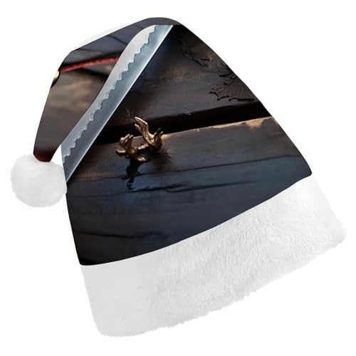 QWJKM Weihnachtsmütze mit japanischem Samuraischwert, weich, bequem, für Weihnachten, lustig, festlich, Weihnachtsmütze für Erwachsene QWJKM Weihnachtsmütze mit japanischem Samuraischwert, weich, bequem, für Weihnachten, lustig, festlich, Weihnachtsmütze für Erwachsene von QWJKM