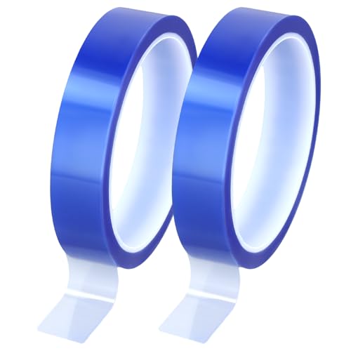 QWORK® 2 Rollen Wärmeband für Sublimation, 20mm x 33m, Klebeband Hitzebeständiges Temperaturbeständigkeit bis 230 °C, für Elektronik, Leiterplatte, Thermotransfer (Blau) von QWORK
