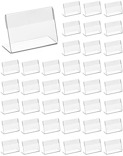 QWORK® 40 Stück Acryl Etikettenhalter, Klein Namenskarten Halter Visitenkarten Display für Büro Schulen Shop Einkaufszentren (6 x 4 cm) von QWORK