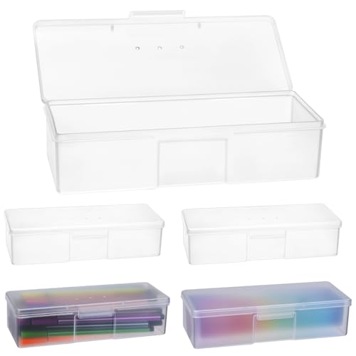 QWORK® 5 Stück 19 x 7.5 x 3.9 cm rechteckiger Kunststoff Aufbewahrungsboxen aus Kunststoff, wasserdicht für den Mehrzweckgebrauch von QWORK