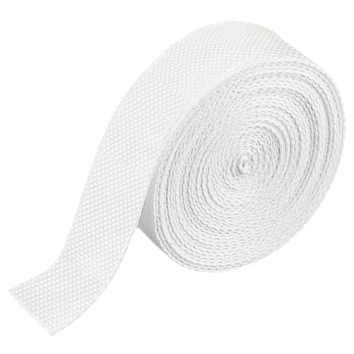 QWORK® 5 m Baumwoll-Gurtband, 32 mm Breite, 1,3 mm dick, Schwer und Dick Baumwollband von QWORK
