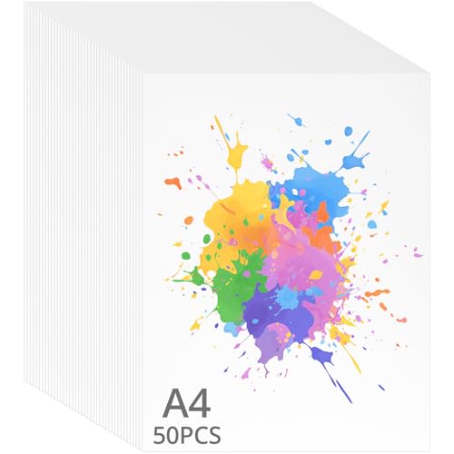QWORK® 50 Blatt A4 Aquarellpapier, 300 g/m² Aquarellmalblock, für Zeichnen, Skizzieren, Malen von QWORK
