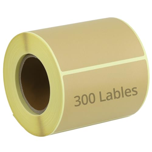QWORK® 75 x 50 mm Braune Kraftpapier Selbstklebend, 300 Stück, Selbstklebend für Karten, Schachteln und Verpackungen von QWORK