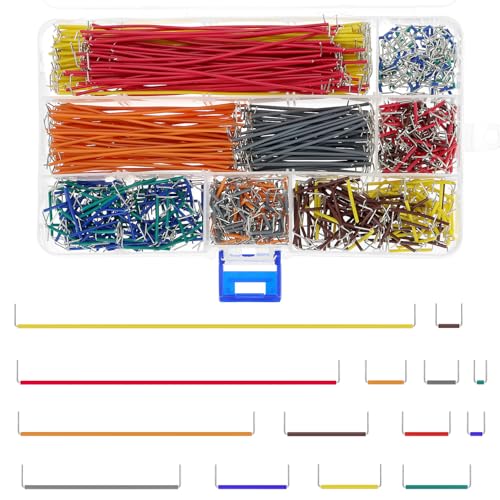 QWORK® 840 Stück Jumper Wire, Breadboard Jumper, Breadboard Kabel Male to Male, Breadboard Jumper Wires Kit mit Sortierbox von QWORK