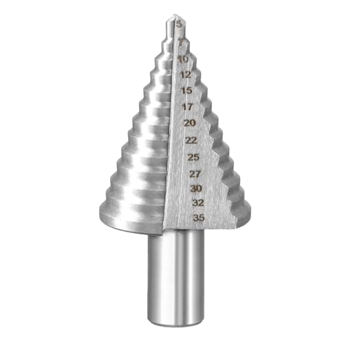QWORK® HSS Stufenbohrer, Ø 5-35mm Kegelbohrer 13 Stufen Konusbohrer für Metall, Holz, Kunststoff von QWORK