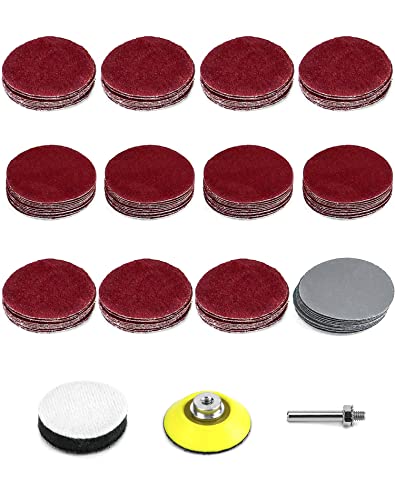 QWORK 120 Stück Schleifscheiben Set, Schleifpad 50 mm mit 1 Stück 1/4" Schleifpad und 1 Stück Weichschaum Pufferteller, 10 Stück pro Körnung 40 80 100 120 240 400 800 1000 1200 1500 2000 3000 QWORK 120 Stück Schleifscheiben Set, Schleifpad 50 mm mit 1 Stück 1/4" Schleifpad und 1 Stück Weichschaum Pufferteller, 10 Stück pro Körnung 40 80 100 120 240 400 800 1000 1200 1500 2000 3000 von QWORK