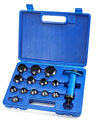 QWORK® 14-teilig Locheisen Satz 5-35 mm, locheisen set, Lochstanzer Werkzeug von QWORK