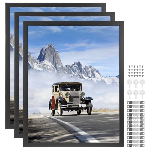QWORK Bilderrahmen für die Wand, 40,6 x 50,8 cm, 3 Stück, Holz-Filmposter mit bruchsicherem UV-Schutz QWORK Bilderrahmen für die Wand, 40,6 x 50,8 cm, 3 Stück, Holz-Filmposter mit bruchsicherem UV-Schutz von QWORK