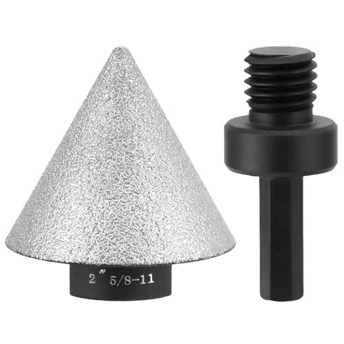 QWORK Diamant-Fasenbohrer mit Senker, 50 mm Lochvergrößerung, 5/8-Zoll-11-Gewinde, für Porzellan, Keramik, Granit, 3/8 Zoll Sechskantschaft QWORK Diamant-Fasenbohrer mit Senker, 50 mm Lochvergrößerung, 5/8-Zoll-11-Gewinde, für Porzellan, Keramik, Granit, 3/8 Zoll Sechskantschaft von QWORK