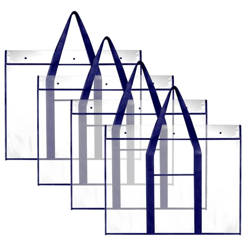 QWORK Große Poster-Aufbewahrungstasche, transparent, mit langem Griff, extra Tasche, für Pinnwände, Kunstwerke und Diagramme, 3 Knöpfe, 80 x 64,8 cm, 4 Stück QWORK Große Poster-Aufbewahrungstasche, transparent, mit langem Griff, extra Tasche, für Pinnwände, Kunstwerke und Diagramme, 3 Knöpfe, 80 x 64,8 cm, 4 Stück von QWORK