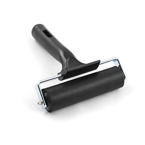 QWORK Gummiwalzen, Kleberwalze, Andrückroller für linoldruck, Stempeln, Drucken, Tapeten und Kunsthandwerk, Schwarz, 10 cm QWORK Gummiwalzen, Kleberwalze, Andrückroller für linoldruck, Stempeln, Drucken, Tapeten und Kunsthandwerk, Schwarz, 10 cm von QWORK