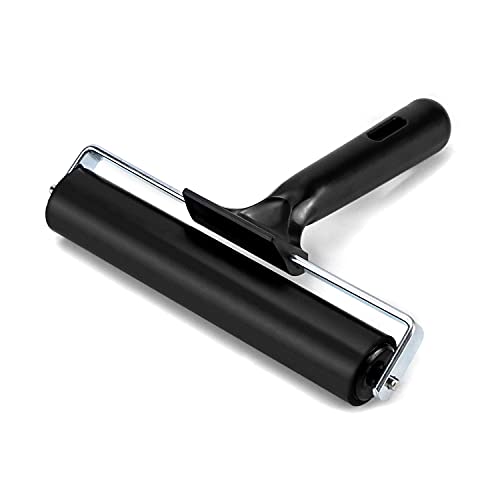 QWORK Gummiwalzen, Kleberwalze, Andrückroller für linoldruck, Stempeln, Drucken, Tapeten und Kunsthandwerk, Schwarz, 15 cm QWORK Gummiwalzen, Kleberwalze, Andrückroller für linoldruck, Stempeln, Drucken, Tapeten und Kunsthandwerk, Schwarz, 15 cm von QWORK