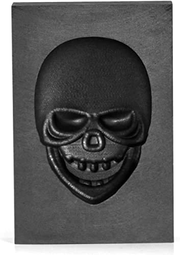 QWORK Gussform, Totenkopf, Graphit, Barrenform, Tiegelform zum Schmelzen, Gießen, Verfeinern, Gold, Silber, Metall, Aluminium, Kupfer, Messing (60 mm x 40 mm) von QWORK