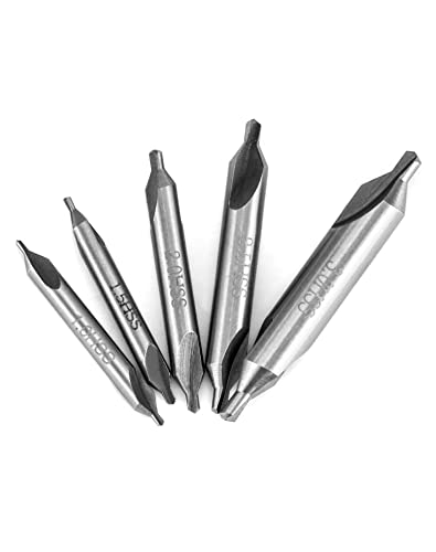 QWORK® 5-tlg Zentrierbohrer 1/1.5/2/2.5/3 mm, 60 Grad Drehmaschine Kombiniert Zentrum Bohrer Senker für Metall, Legierung, Kupfer, Eisen, Holz QWORK® 5-tlg Zentrierbohrer 1/1.5/2/2.5/3 mm, 60 Grad Drehmaschine Kombiniert Zentrum Bohrer Senker für Metall, Legierung, Kupfer, Eisen, Holz von QWORK