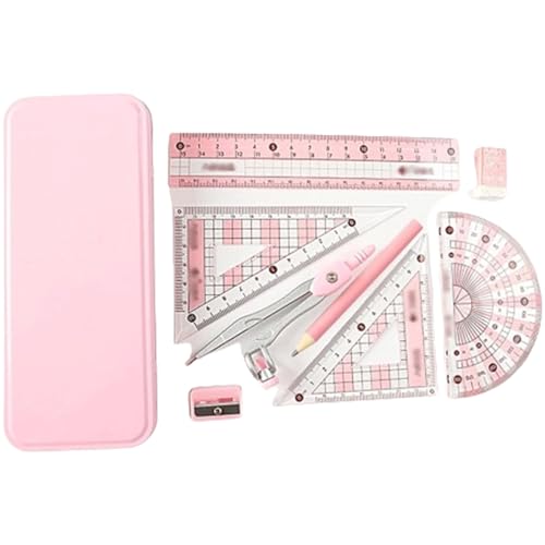 QWPYDXN Lernhilfe Mathe-Kompass aus Metall, 8-teiliges Geometrie-Set mit Zirkel, Winkelmesser, Radiergummi, Anspitzer, Dreieckslineal, Aufbewahrungsbox Mathe-Set QWPYDXN Lernhilfe Mathe-Kompass aus Metall, 8-teiliges Geometrie-Set mit Zirkel, Winkelmesser, Radiergummi, Anspitzer, Dreieckslineal, Aufbewahrungsbox Mathe-Set von QWPYDXN