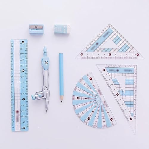 QWPYDXN Lernhilfe Mathe-Kompass aus Metall, 8-teiliges Geometrie-Set mit Zirkel, Winkelmesser, Radiergummi, Anspitzer, Dreieckslineal, Aufbewahrungsbox Mathe-Set QWPYDXN Lernhilfe Mathe-Kompass aus Metall, 8-teiliges Geometrie-Set mit Zirkel, Winkelmesser, Radiergummi, Anspitzer, Dreieckslineal, Aufbewahrungsbox Mathe-Set von QWPYDXN