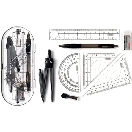 QWPYDXN Lernhilfe Zeichenkompass für Schüler, Mathe-Geometrie-Set mit Kompass, Lineal, Winkelmesser, Radiergummi, Minenminen usw. Mathe-Set QWPYDXN Lernhilfe Zeichenkompass für Schüler, Mathe-Geometrie-Set mit Kompass, Lineal, Winkelmesser, Radiergummi, Minenminen usw. Mathe-Set von QWPYDXN