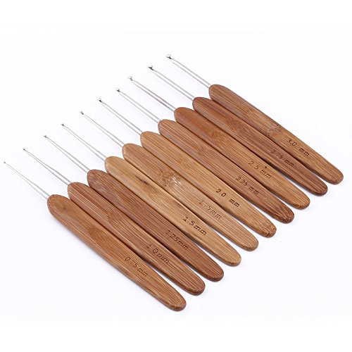 10 -pcs -Griff Aluminium Häkchen Haken Strick -Strick -Nadel -Gewebegarn -Set von QWUUYEC