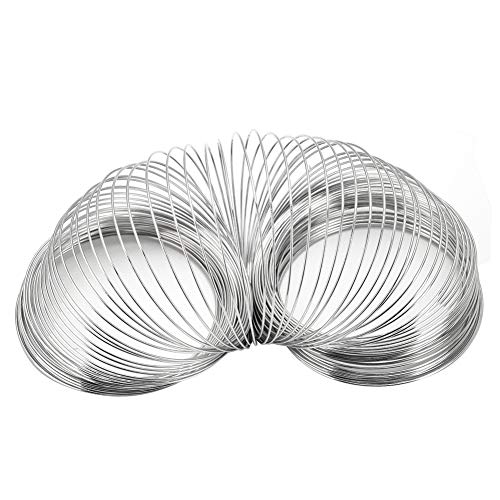 100 Stück Loops 55 mm Durchmesser - Hochwertiges Gedächtnis Draht Armband Bastelzubehör + Rostfrei und langlebig + Ideal für DIY Schmuck, Kunstdekoration von QWUUYEC